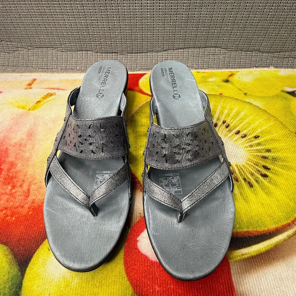 Merrell Select Fresh Air Cushion Womens Leather Comfort Sandals Slip On Wedge Me